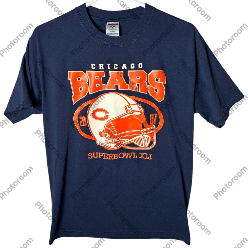 Chicago Bears 2007 Superbowl XLI‎ Size M Jerzees Heavyweight Blend S/S T-Shirt